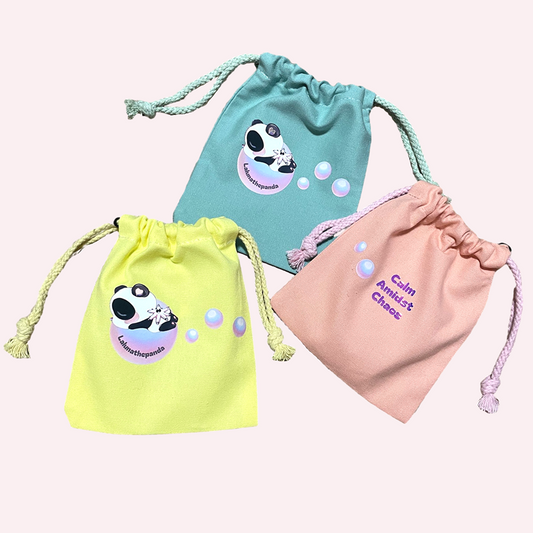 Calm Amidst Chaos Drawstring Pouch