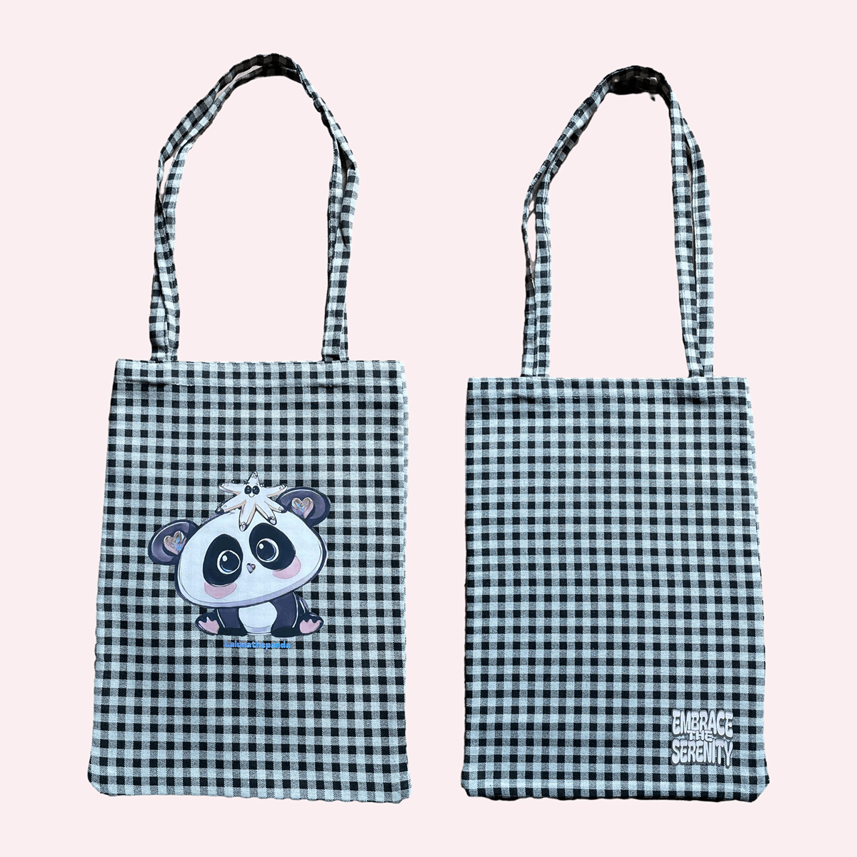 Embrace The Serenity Tote - Checked Ebony - Lalunathepanda