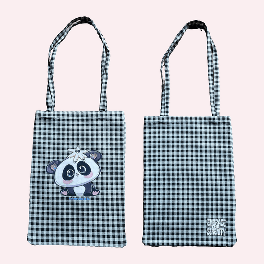 Embrace The Serenity Tote - Checked Ebony - Lalunathepanda