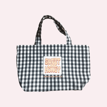 Honey On Waffles Checked Mini Tote - Lalunathepanda