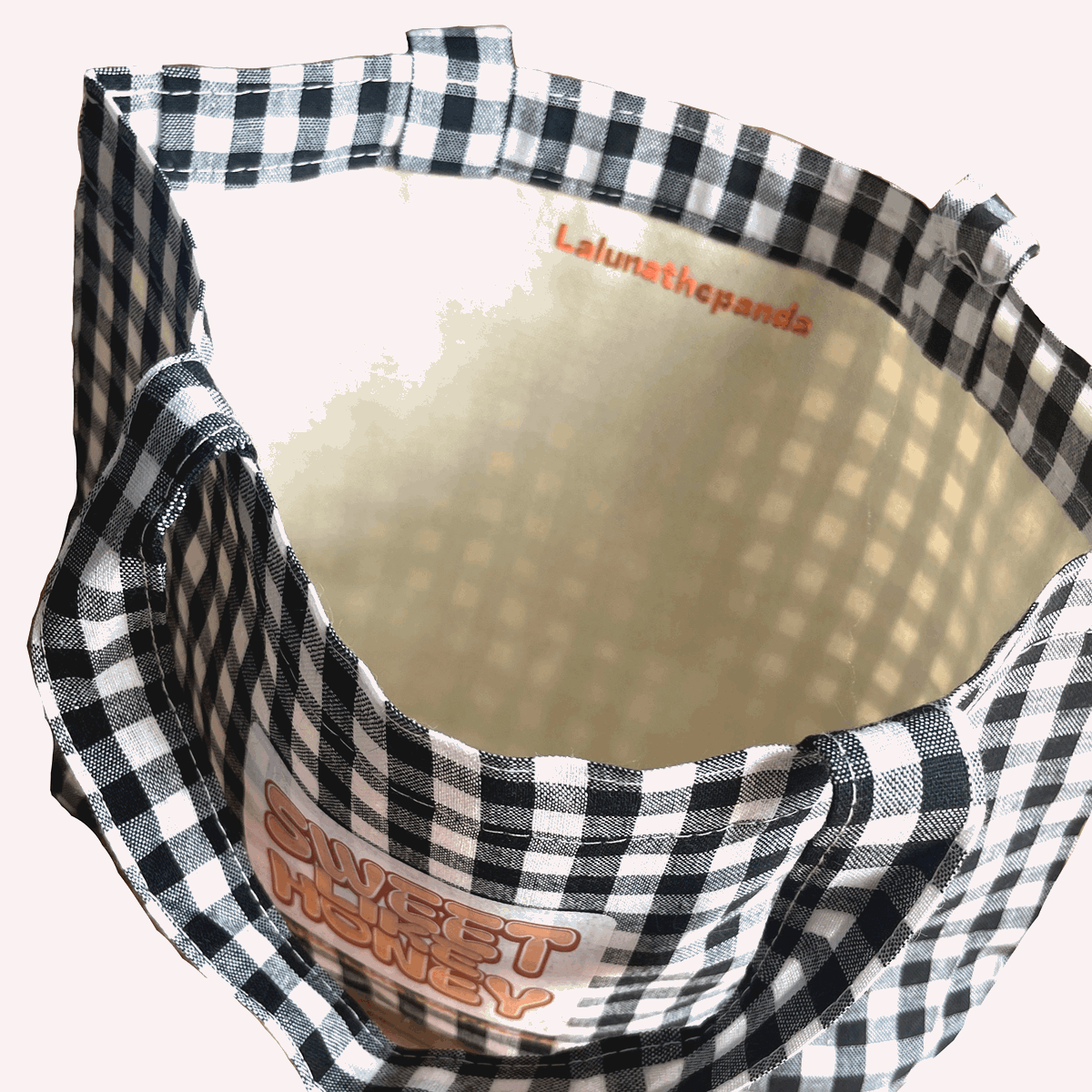 Honey On Waffles Checked Mini Tote - Lalunathepanda